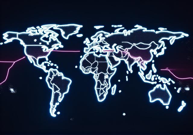 Global map showing real-time eCommerce sales and logistics data flow
